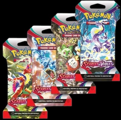 Scarlet & Violet Sleeved Booster Pack Art Bundle (Set of 4) – Booster Pack