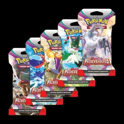 Paldea Evolved Sleeved Booster Pack Art Bundle (Set of 5) – Booster Pack