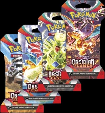 Obsidian Flames Sleeved Booster Pack Art Bundle (Set of 4) – Booster Pack