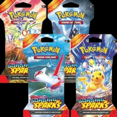 Surging Sparks Sleeved Booster Pack Bundle (Set of 4) – Booster Pack