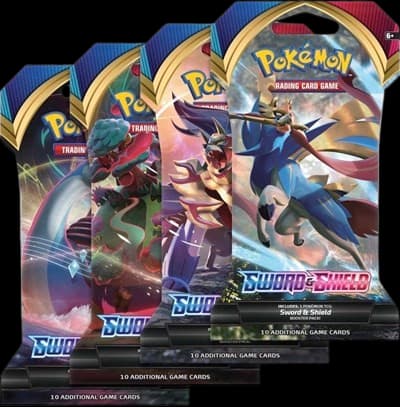 Sword & Shield Base Set Sleeved Booster Pack Art Bundle (Set of 4) – Booster Pack