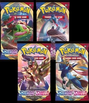 Sword & Shield Base Set Booster Pack Art Bundle (Set of 4)