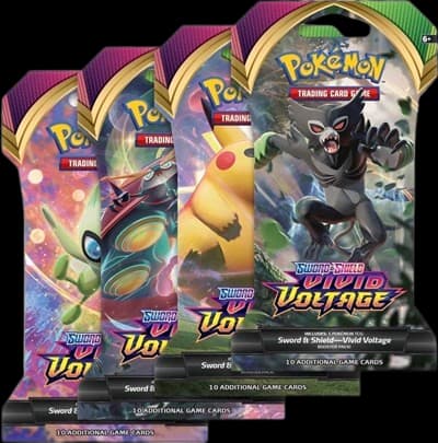 Vivid Voltage Sleeved Booster Pack Art Bundle (Set of 4) – Booster Pack