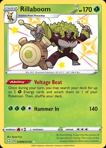 Rillaboom #SV006/SV122 Pokémon card