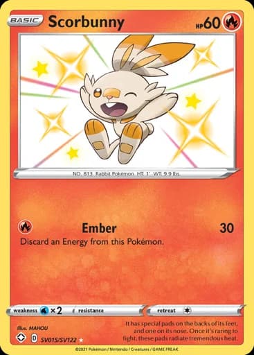 Scorbunny #SV015/SV122 Pokémon card
