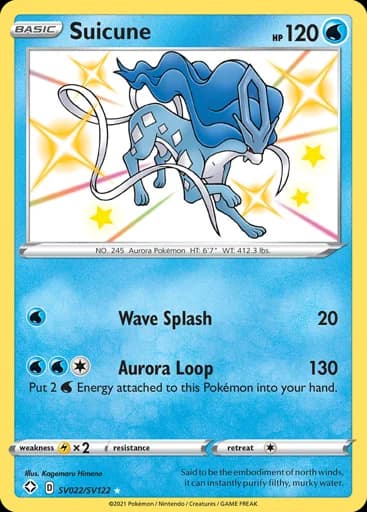 Suicune #SV022/SV122 Pokémon card
