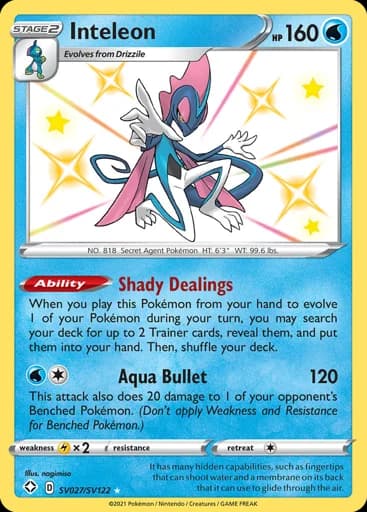 Inteleon #SV027/SV122 Pokémon card
