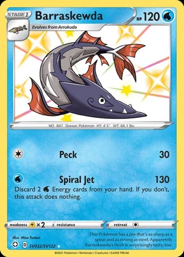 Barraskewda #SV032/SV122 Pokémon card