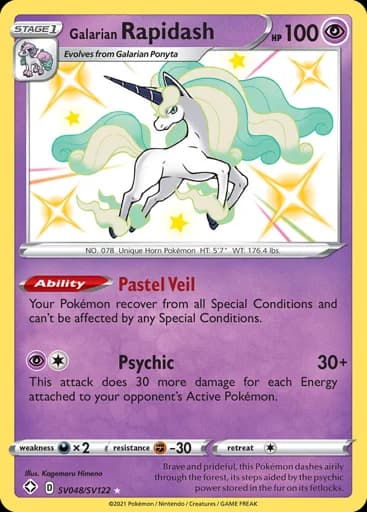 Galarian Rapidash #SV048/SV122 Pokémon card