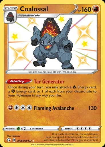 Coalossal #SV069/SV122 Pokémon card