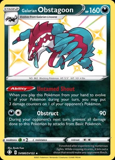 Galarian Obstagoon #SV080/SV122 Pokémon card