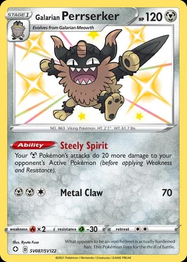 Galarian Perrserker #SV087/SV122 Pokémon card