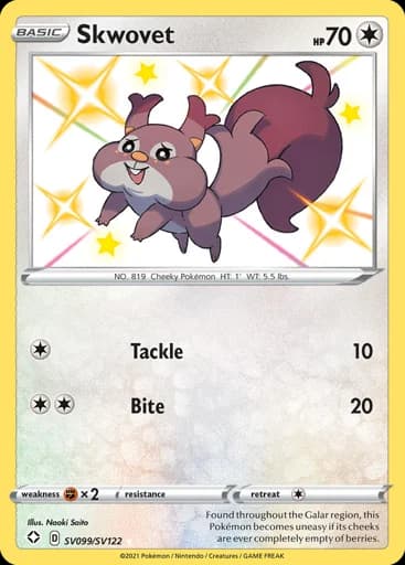 Skwovet #SV099/SV122 Pokémon card