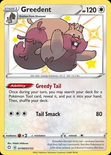 Greedent #SV100/SV122 Pokémon card