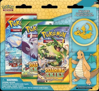 Roaring Skies Dragonite Collector's Pin 3-Pack Blister – Blister
