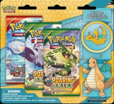 Roaring Skies Dragonite Collector's Pin 3-Pack Blister